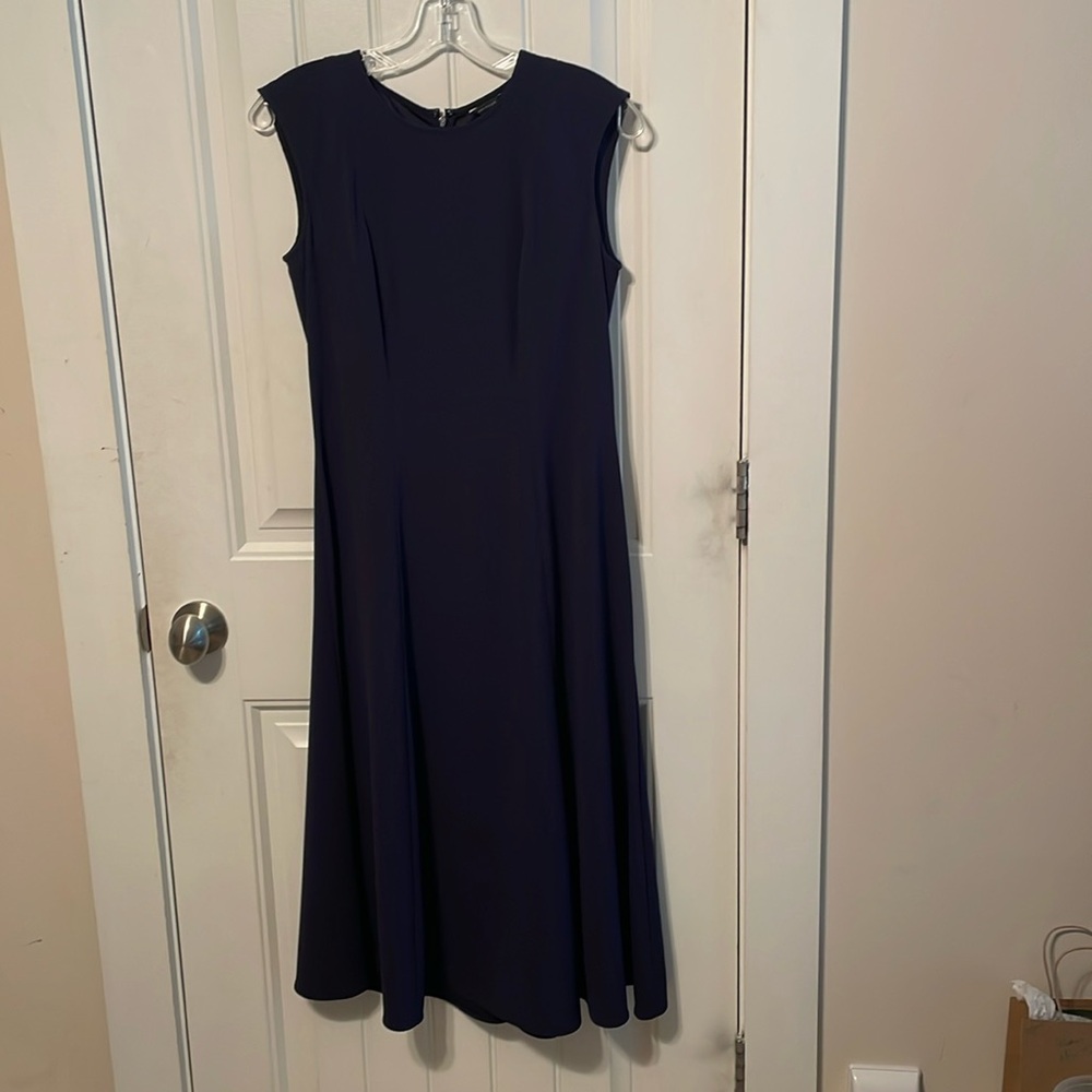 Ann Taylor Size 0 Long Navy Dress EUC